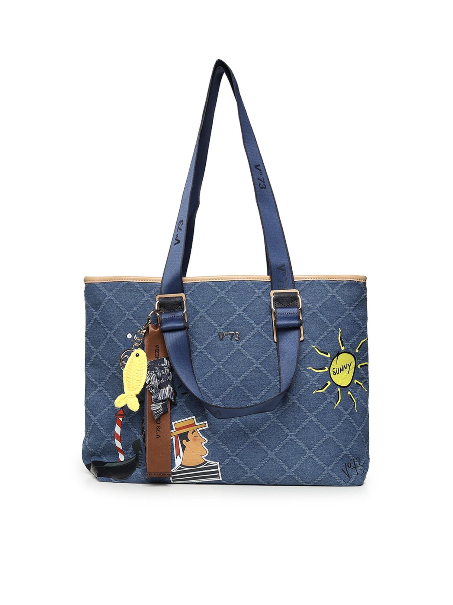 Borsa shopping Tita con logo 73BS9TZ01D TITADENIM/NATURALE V° 73 