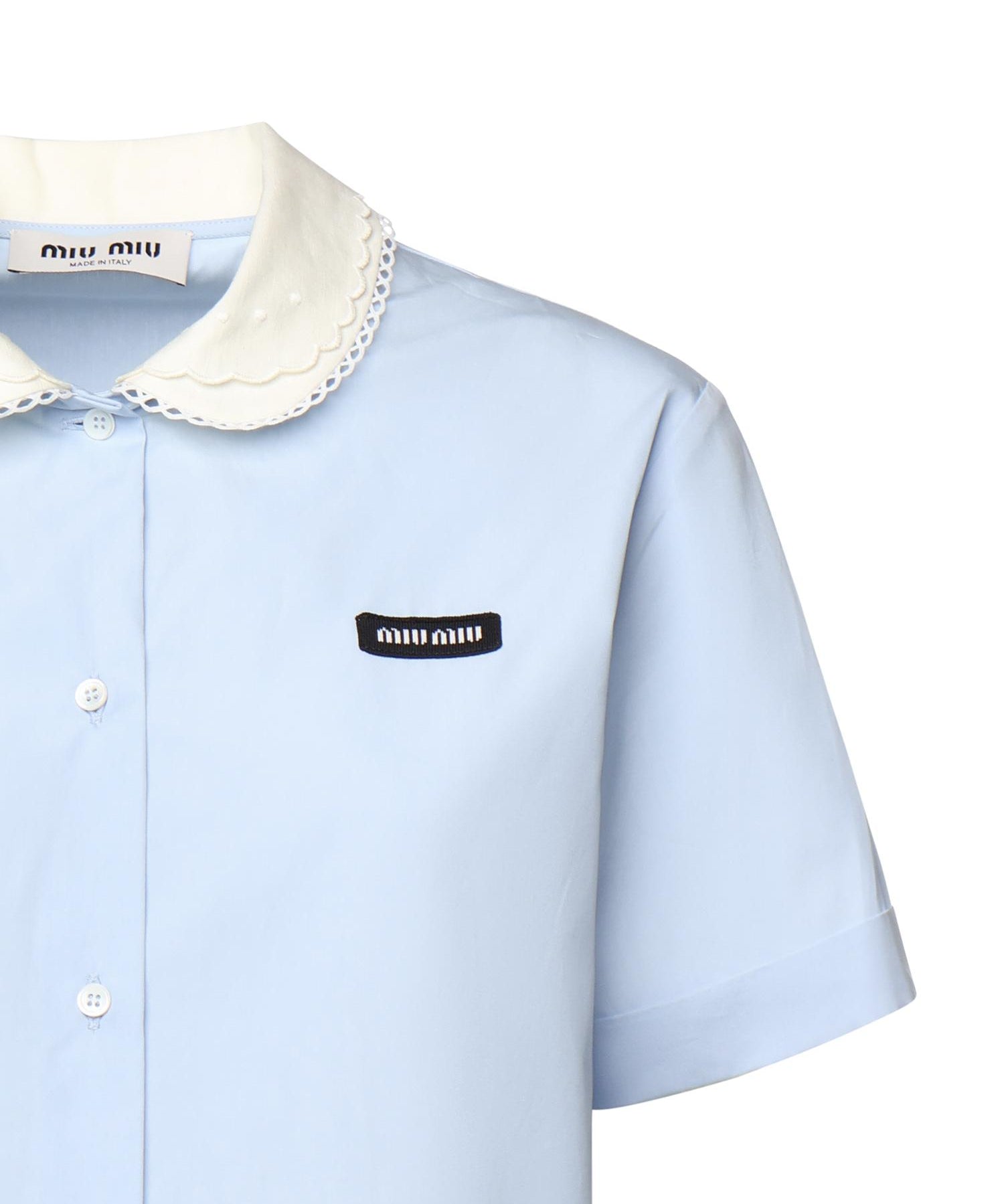 Camicia in cotone con logo MK2020 10IVF0013 MIU MIU 