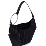 Borsa Small hobo in fresco di lana gessato WB320 ES0080D999 DONDUP 