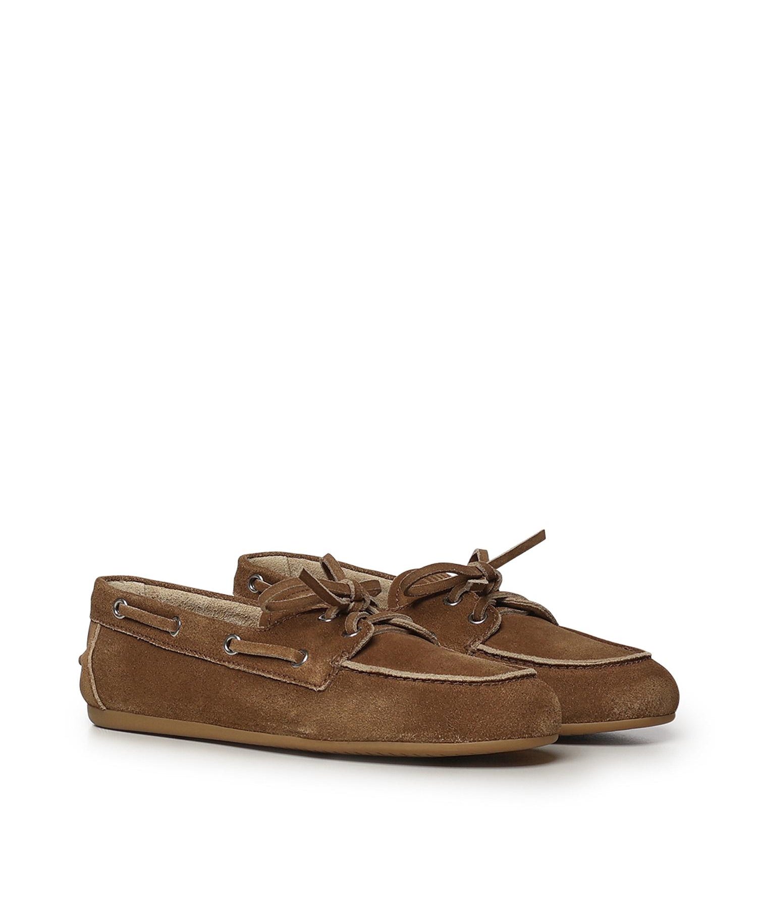 Scarpe Deck in pelle scamosciata delavé 5D123E Z5OF0401 MIU MIU 