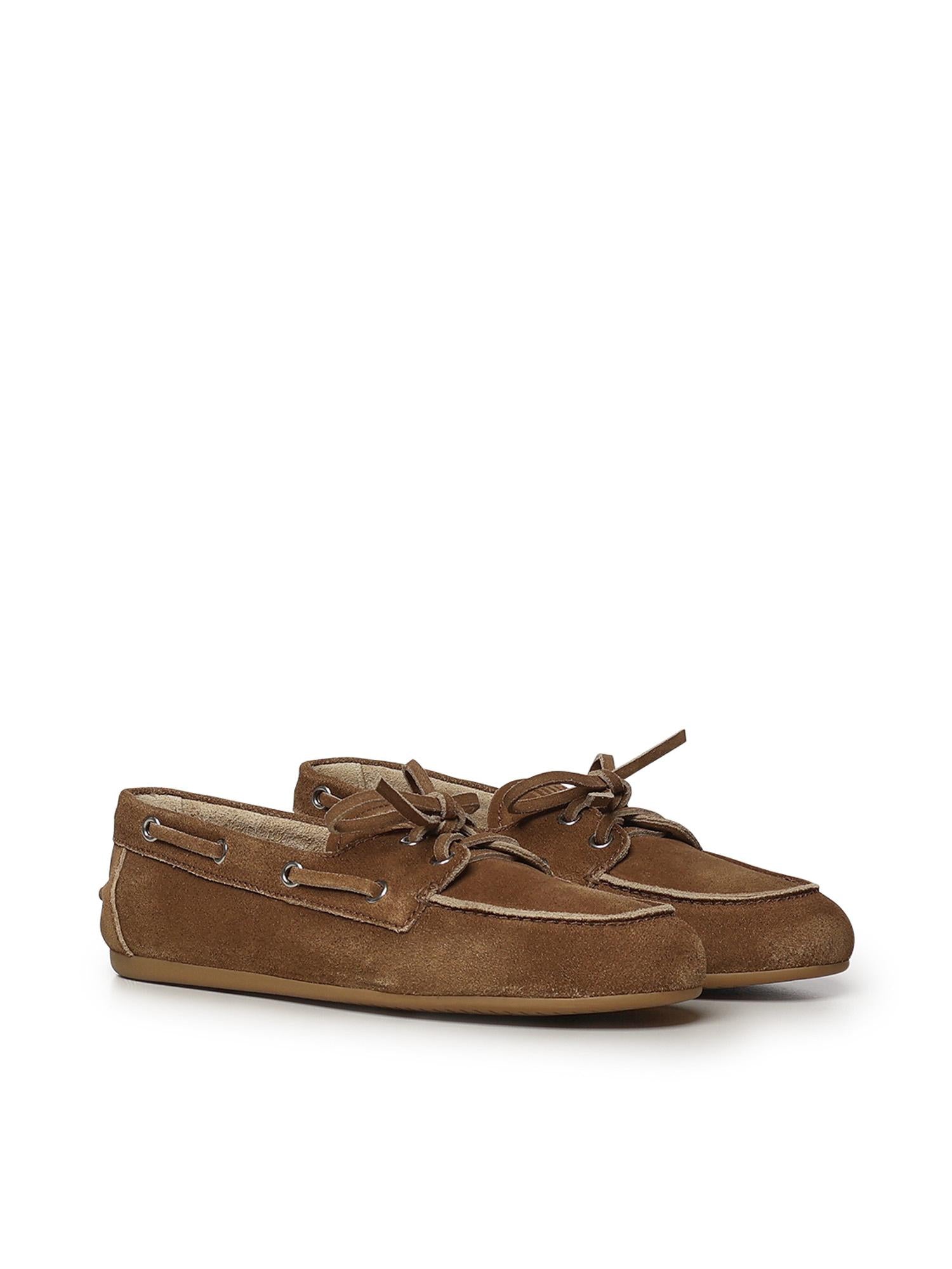 Scarpe Deck in pelle scamosciata delavé 5D123E Z5OF0401 MIU MIU 