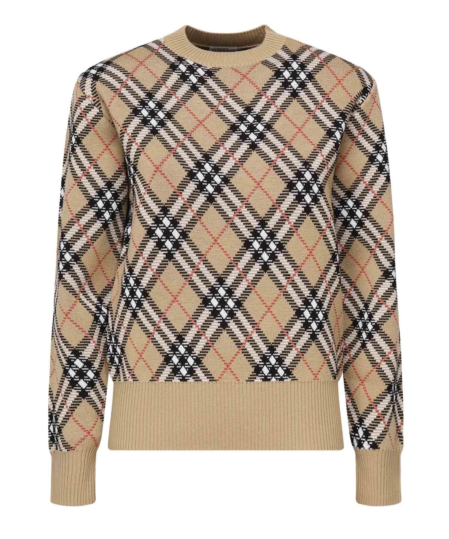 Pullover in misto lana e mohair Check 8110514 C1309 BURBERRY 