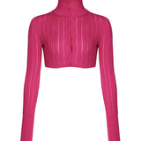 Top crop a costine<BR/> AA9S02234M712 -446 ALAIA 
