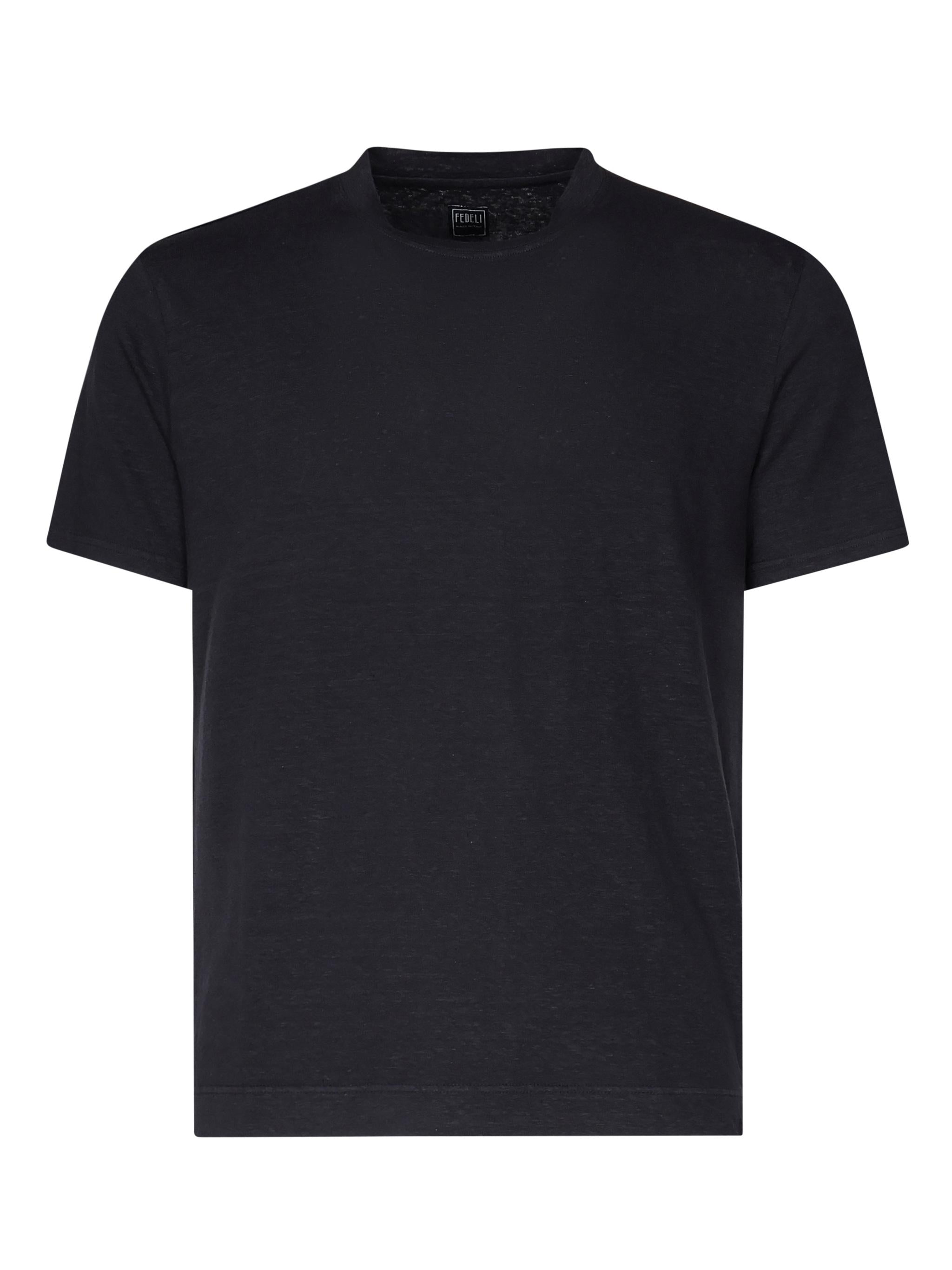 T-shirt manica corta in lino 8UED0151 626 FEDELI 