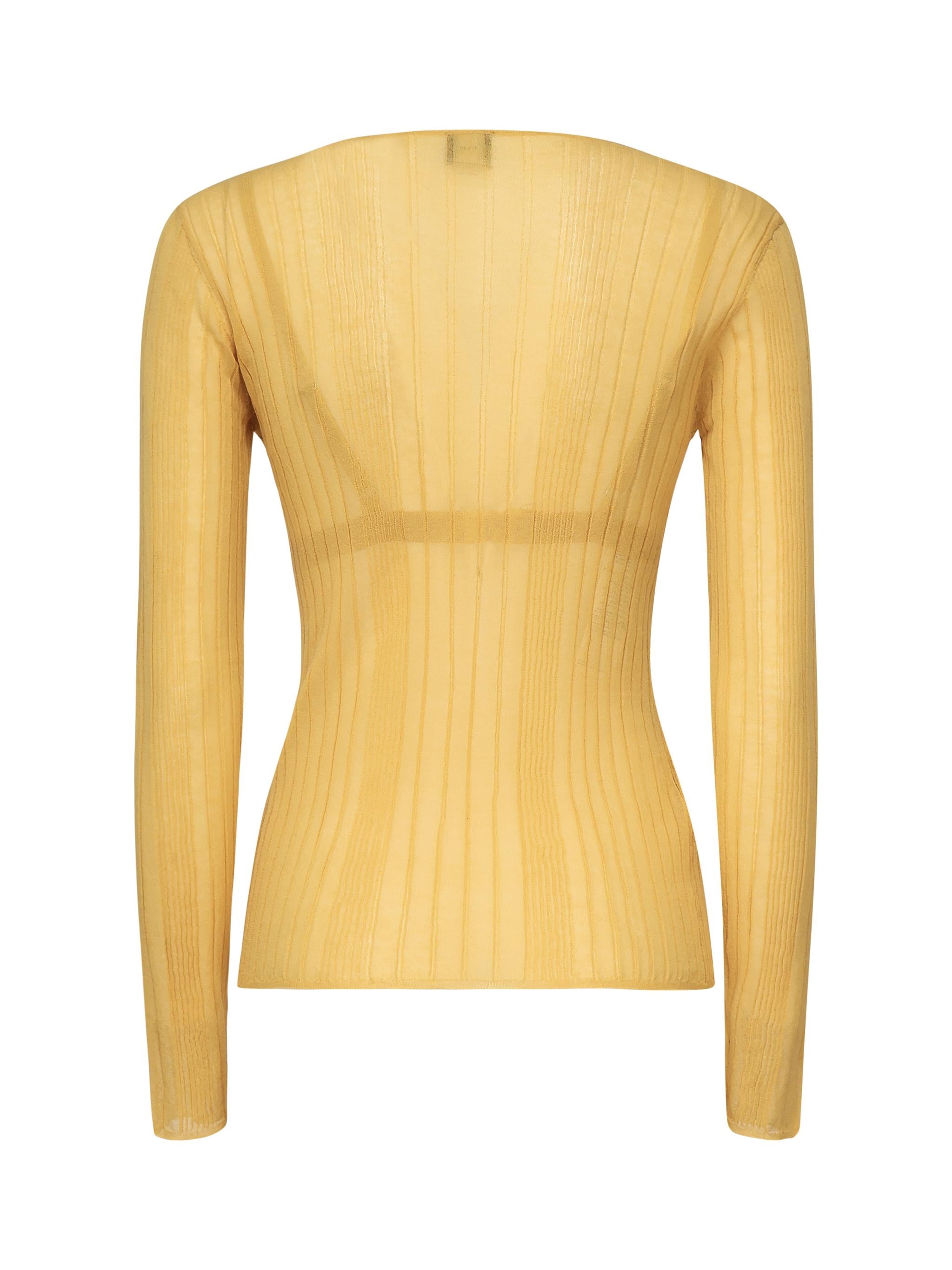 Maglia semitrasparente a costine 102977 A1NDC43 PINKO 