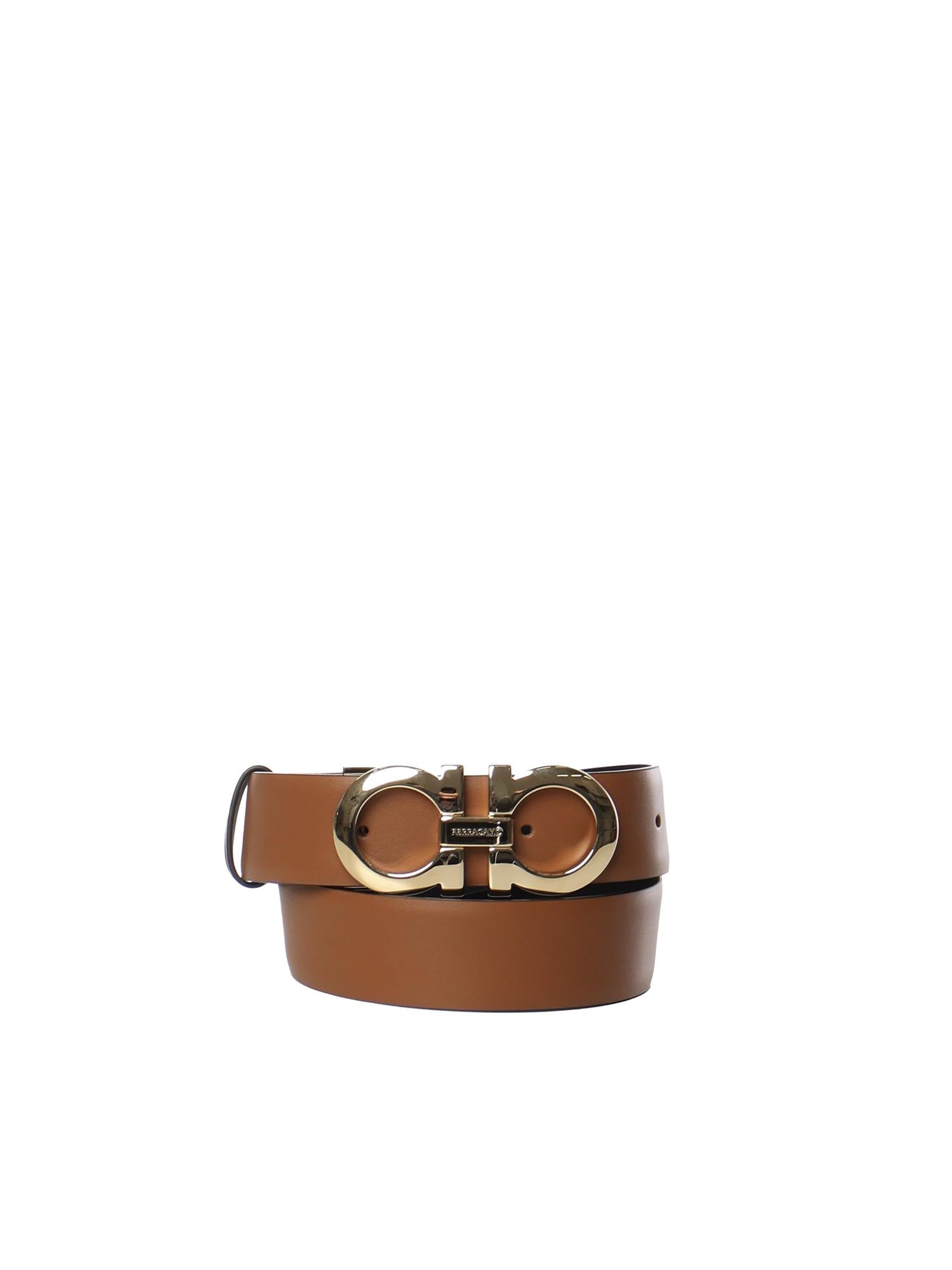 Cintura Gancini in pelle<BR/> 23A564 674471532 FERRAGAMO 