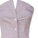 Top corsetto Court SS24RTWTP086 STRETCH COTTONGREY/PINK PINSTRIPE POSTER GIRL 