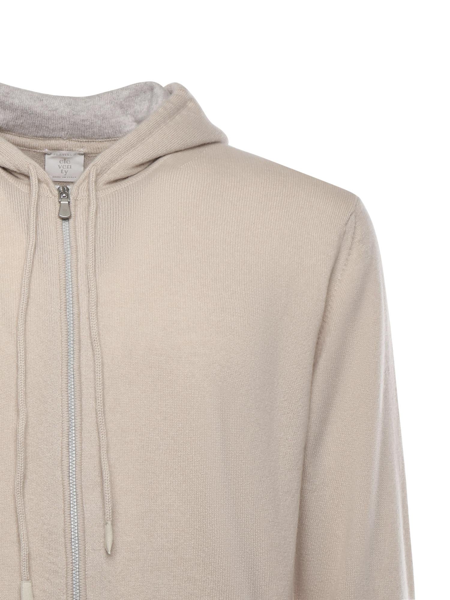 Felpa con zip in cashmere L76MAGL20MAG0L013 02N-13 ELEVENTY 