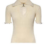 Maglia a costine con bordi gioiello 106287 A343C14 PINKO 