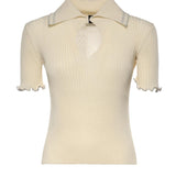 Maglia a costine con bordi gioiello 106287 A343C14 PINKO 