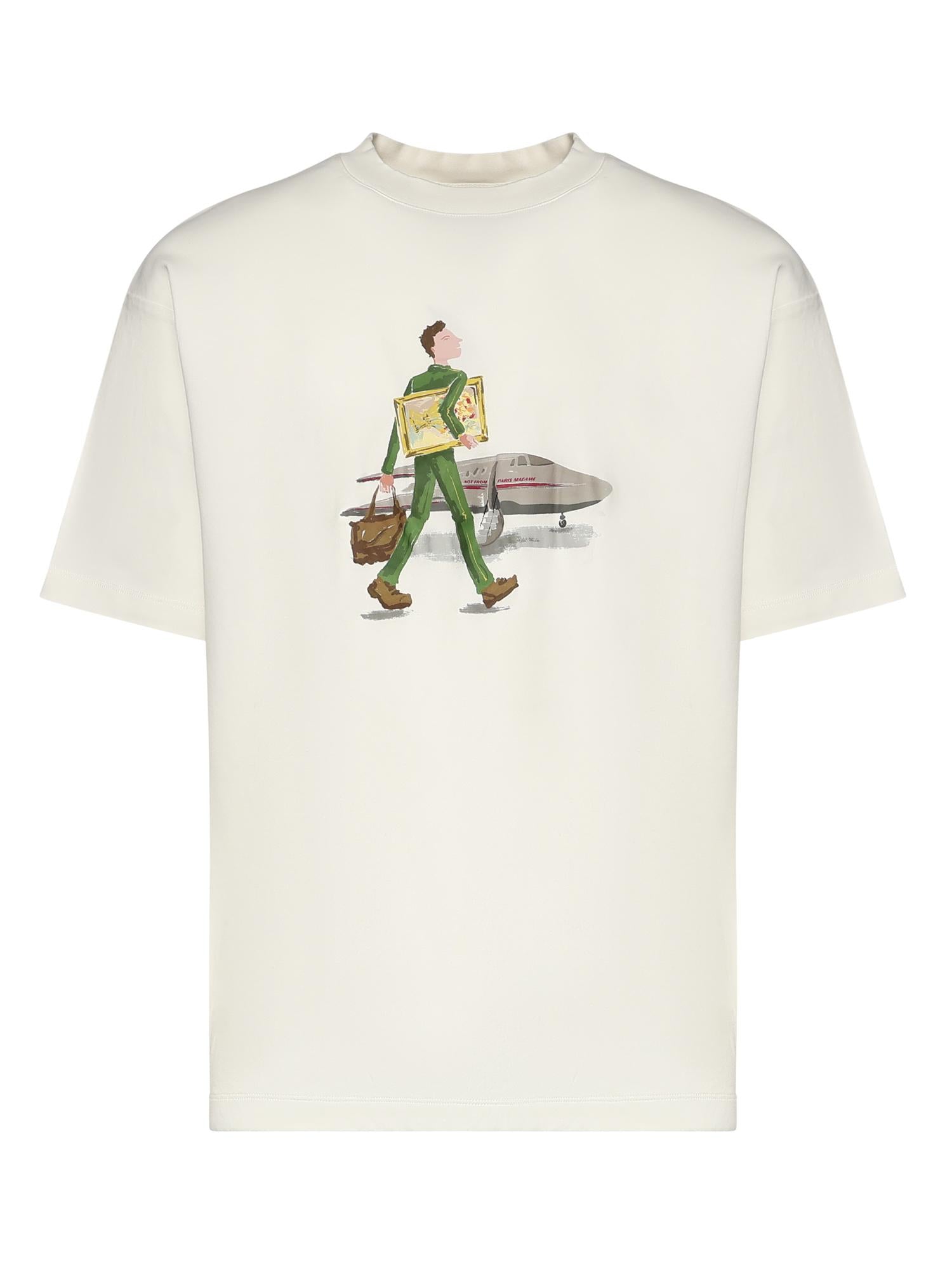T-shirt L'Homme au tableau in cotone JTS290CO002 OW Drôle de Monsieur 