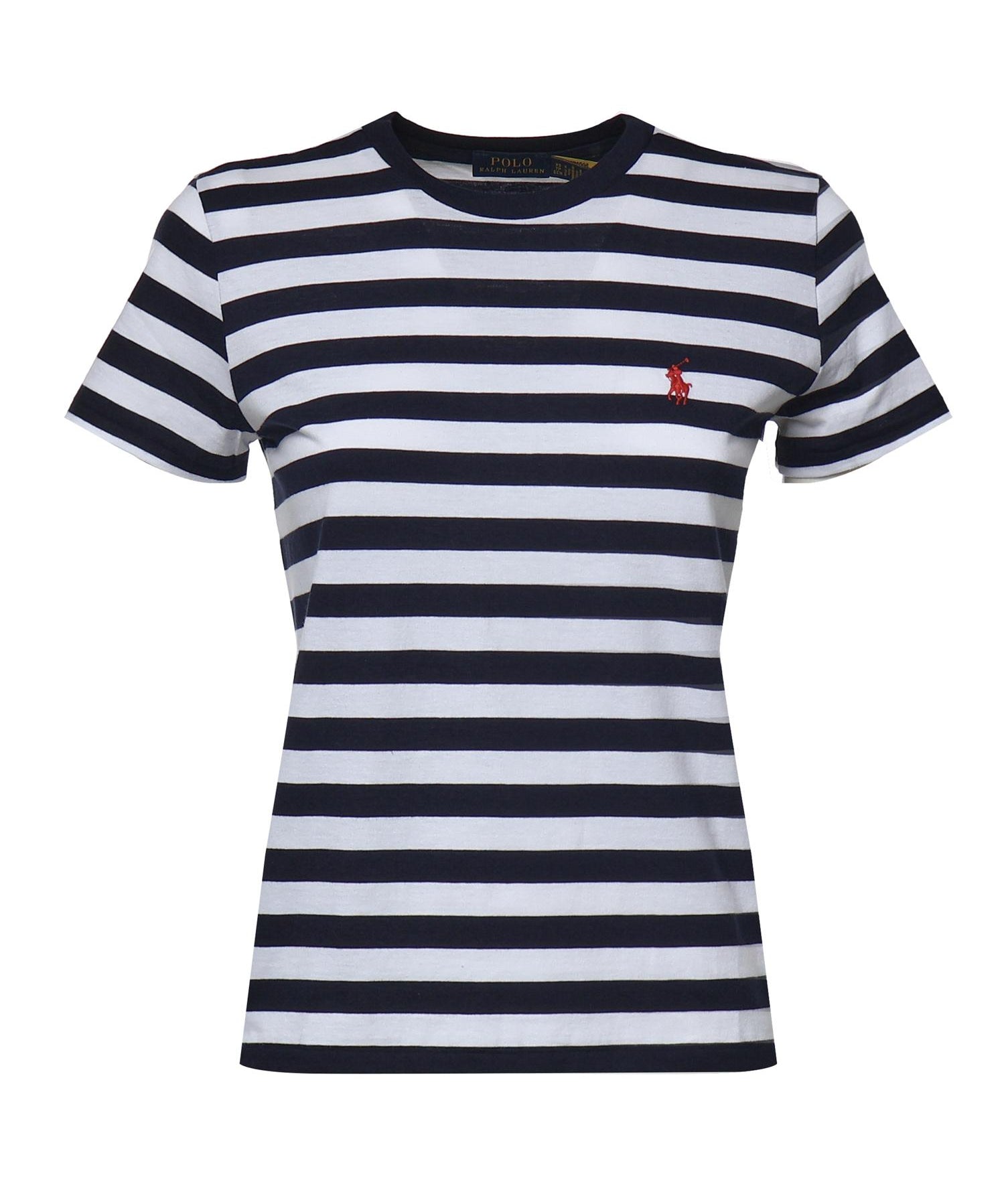 T-shirt in cotone a righe con logo 211B17779 003 POLO RALPH LAUREN 