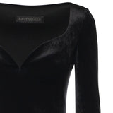 Abito scollo a cuore in jersey di velluto 857335 TTV071000 BALENCIAGA 