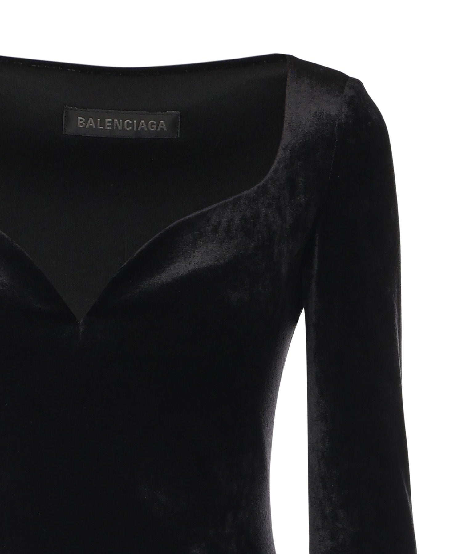 Abito scollo a cuore in jersey di velluto 857335 TTV071000 BALENCIAGA 