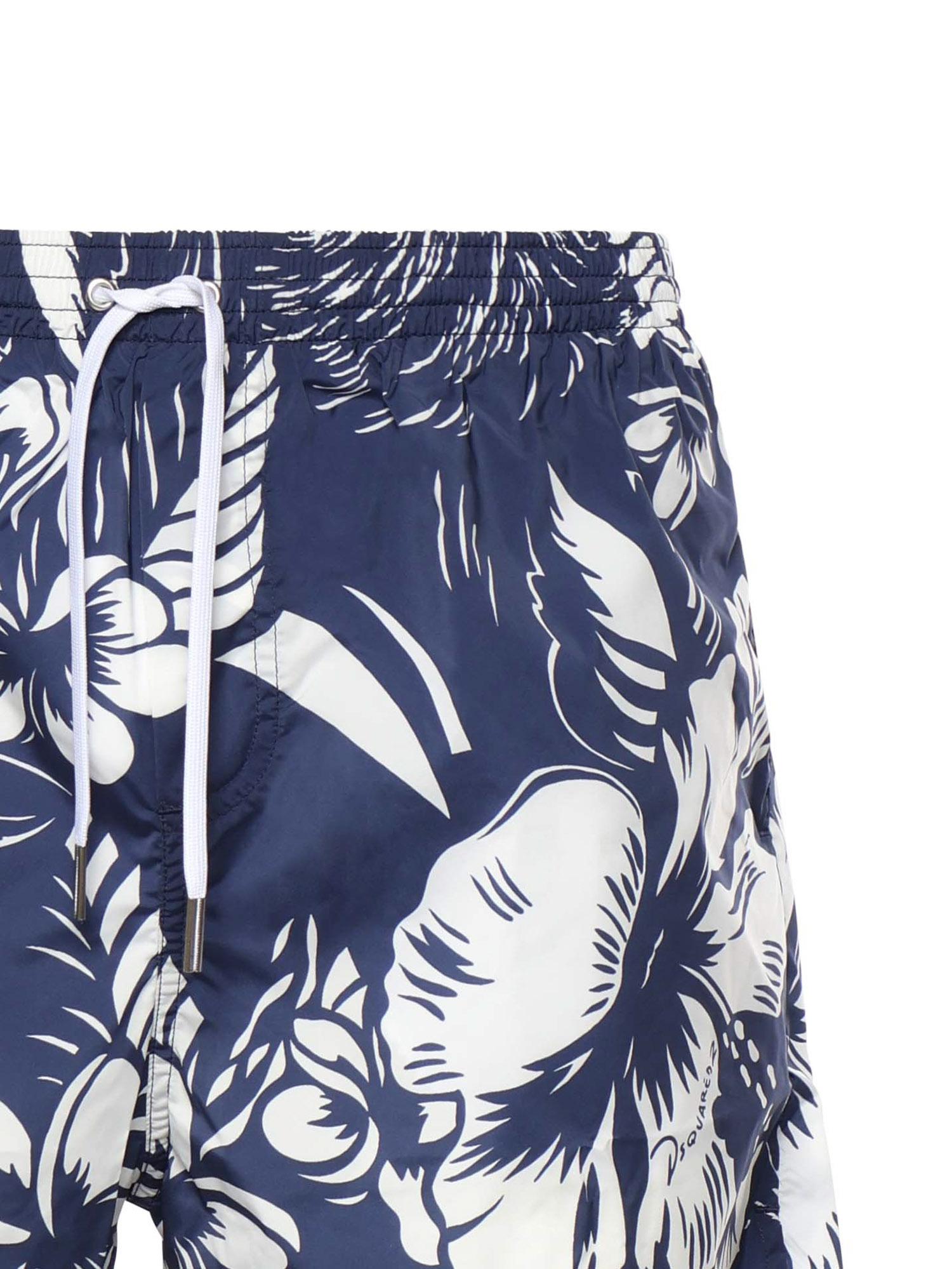 Boxer mare midi Dancing Flowers D7B626920 455 DSQUARED2 