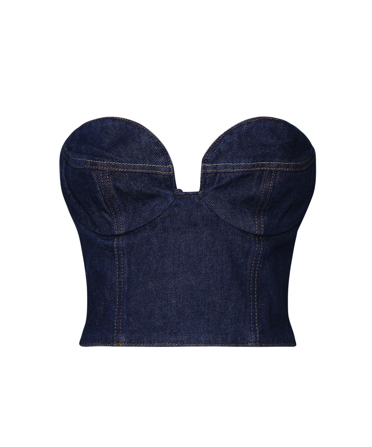 Top a cuore in denim 104722000 NAVY MAGDA BUTRYM 