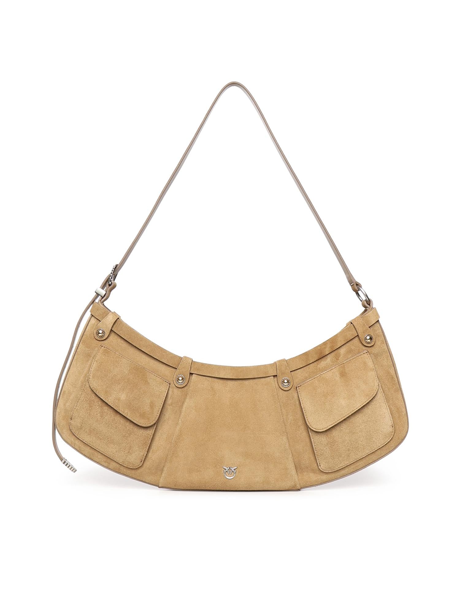 Borsa a spalla Pocket Body Bag in suede con tasche 106865 A0F6L22O PINKO 