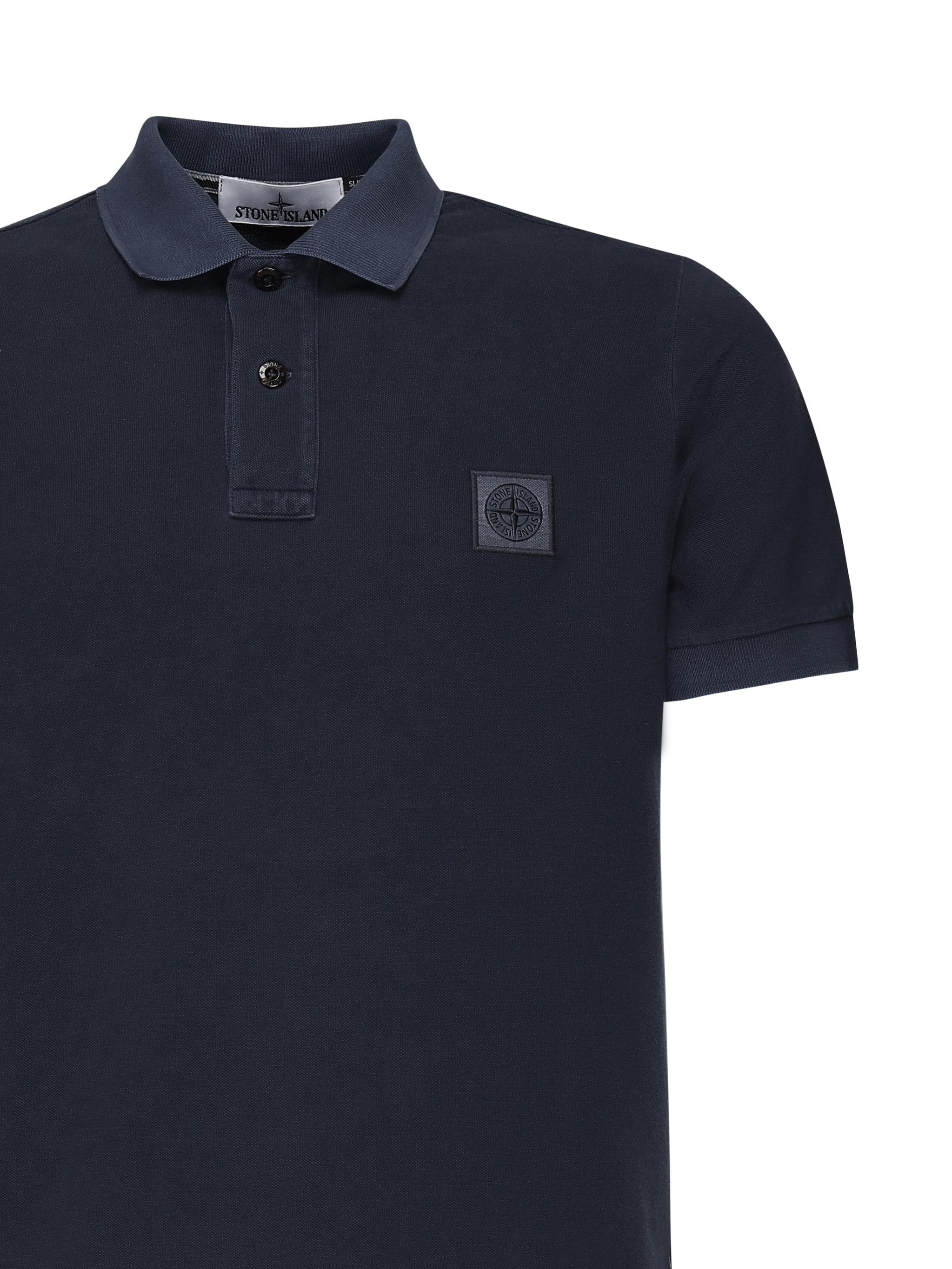 Polo in piqué stretch con patch logo K1S1522002SC S0067V0028 STONE ISLAND 