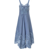 Abito midi Caspian in cotone 263612 BLUE CHARO RUIZ 