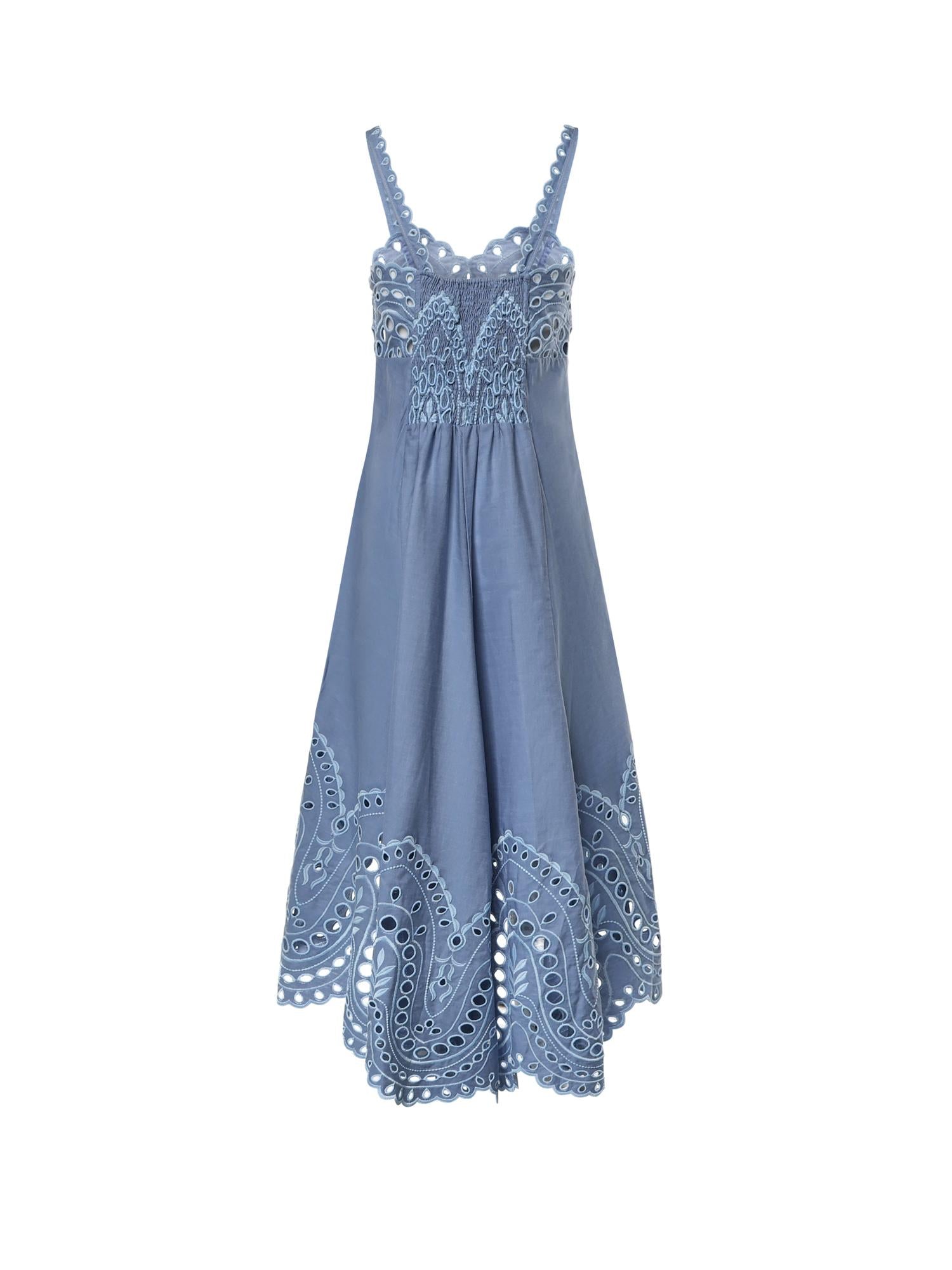 Abito midi Caspian in cotone 263612 BLUE CHARO RUIZ 