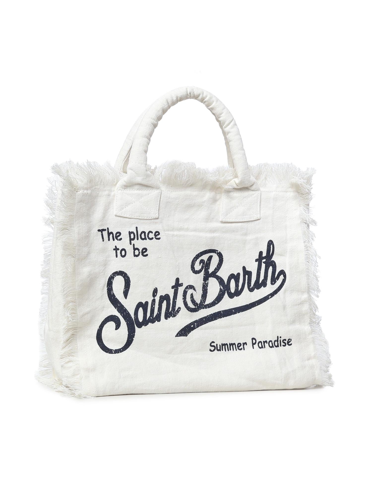 Borsa Vanity in lino con logo VANI022 00405L MC2 SAINT BARTH 