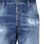 Shorts denim in cotone elasticizzato S74MU0881 S30872470 DSQUARED2 