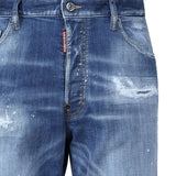 Shorts denim in cotone elasticizzato S74MU0881 S30872470 DSQUARED2 