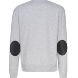 Maglia in cashmere con toppe in pelle intrecciata 772376 V2MM01180 BOTTEGA VENETA 