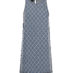 Abito corto in denim con disegno rombi e strass 106245 A32NPJE PINKO 