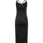 Abito midi a tubino con spalline incrociate 106953 A3C1Z99 PINKO 
