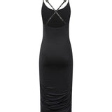 Abito midi a tubino con spalline incrociate 106953 A3C1Z99 PINKO 