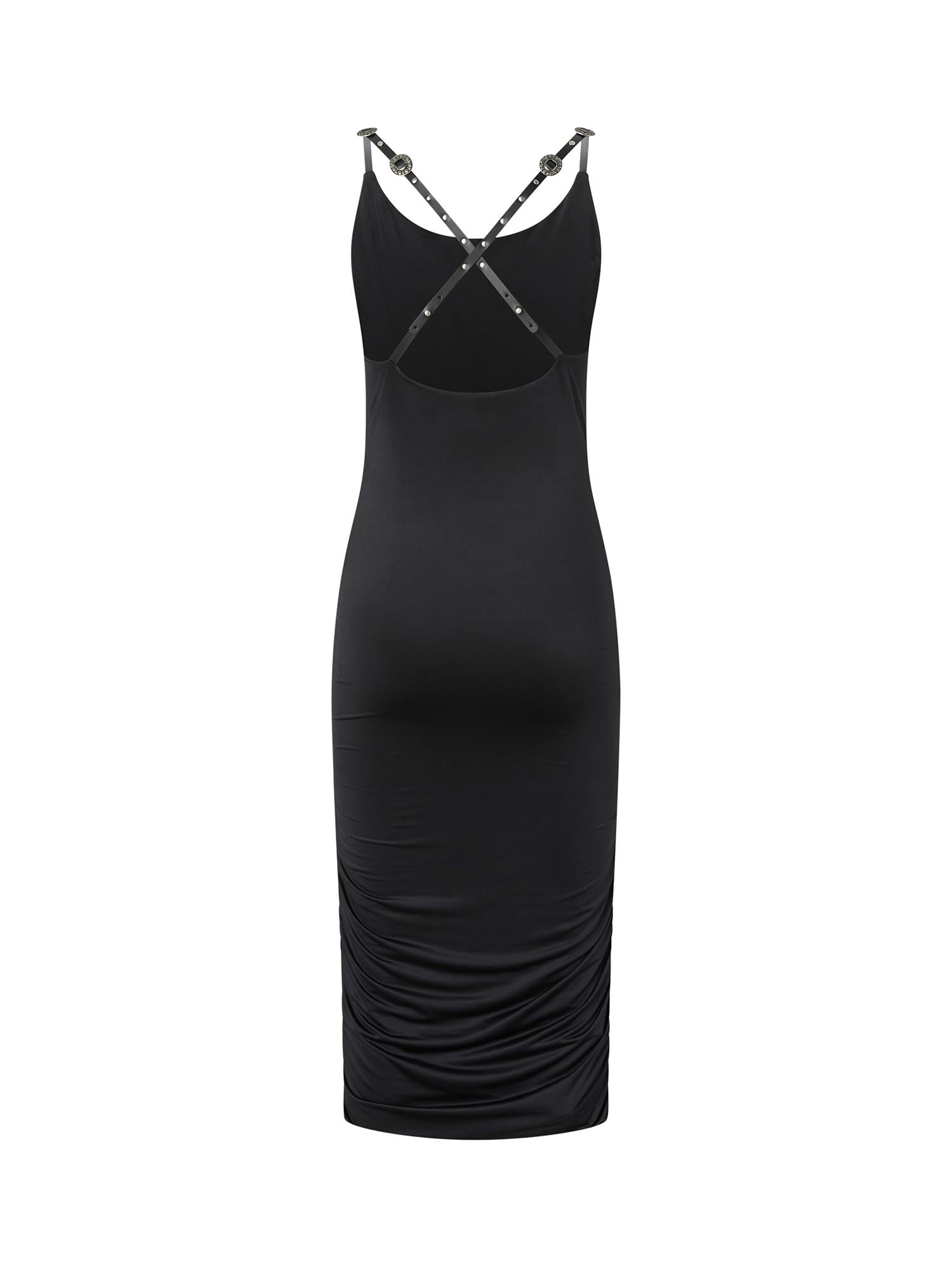Abito midi a tubino con spalline incrociate 106953 A3C1Z99 PINKO 