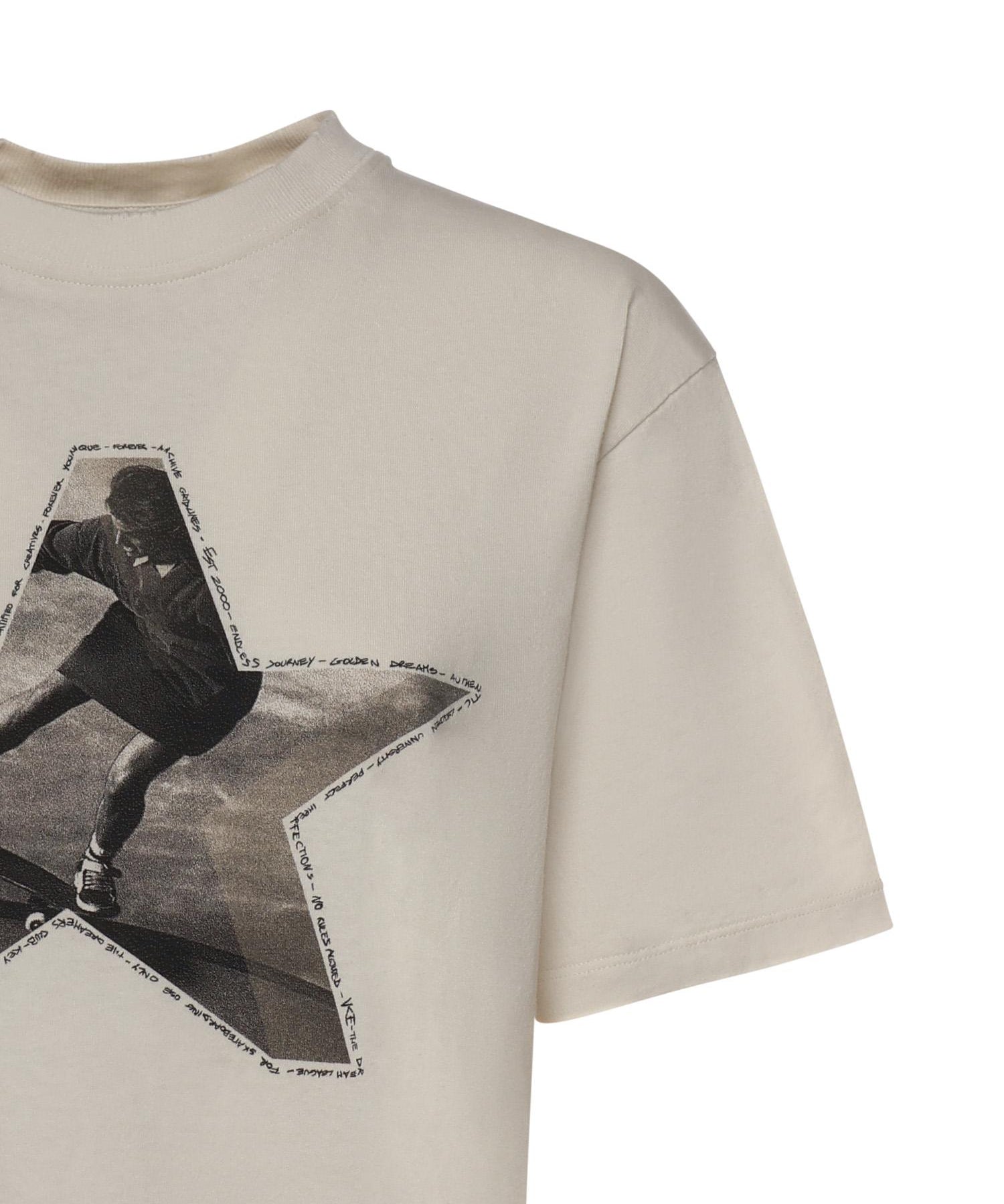 T-shirt con stampa in cotone GWP01874 P00237211560 GOLDEN GOOSE 