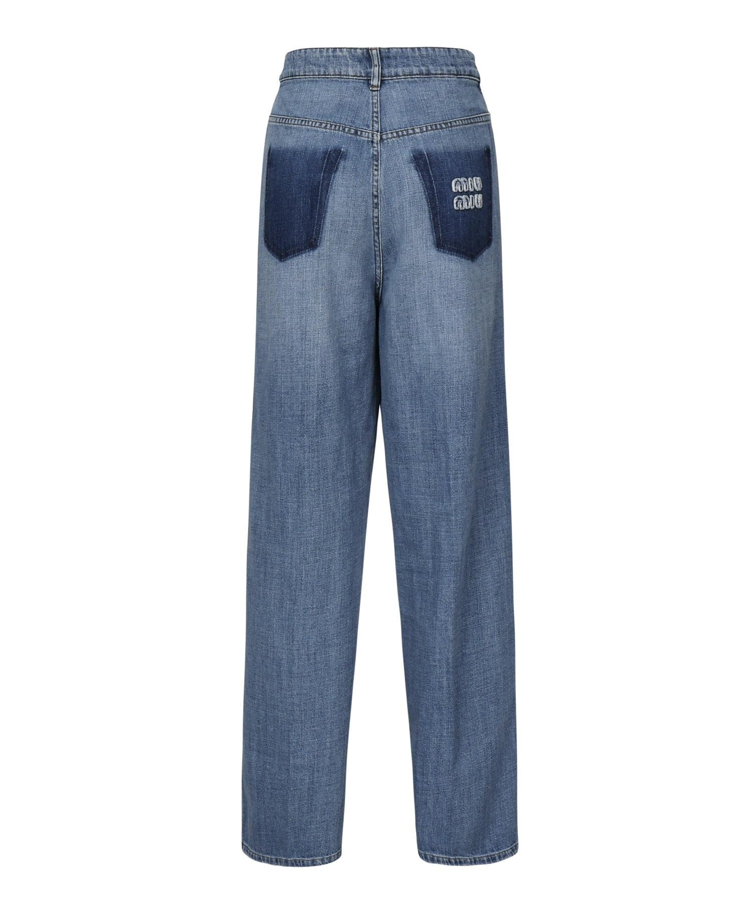 Jeans in denim con logo GWP394 17GGF0076 MIU MIU 