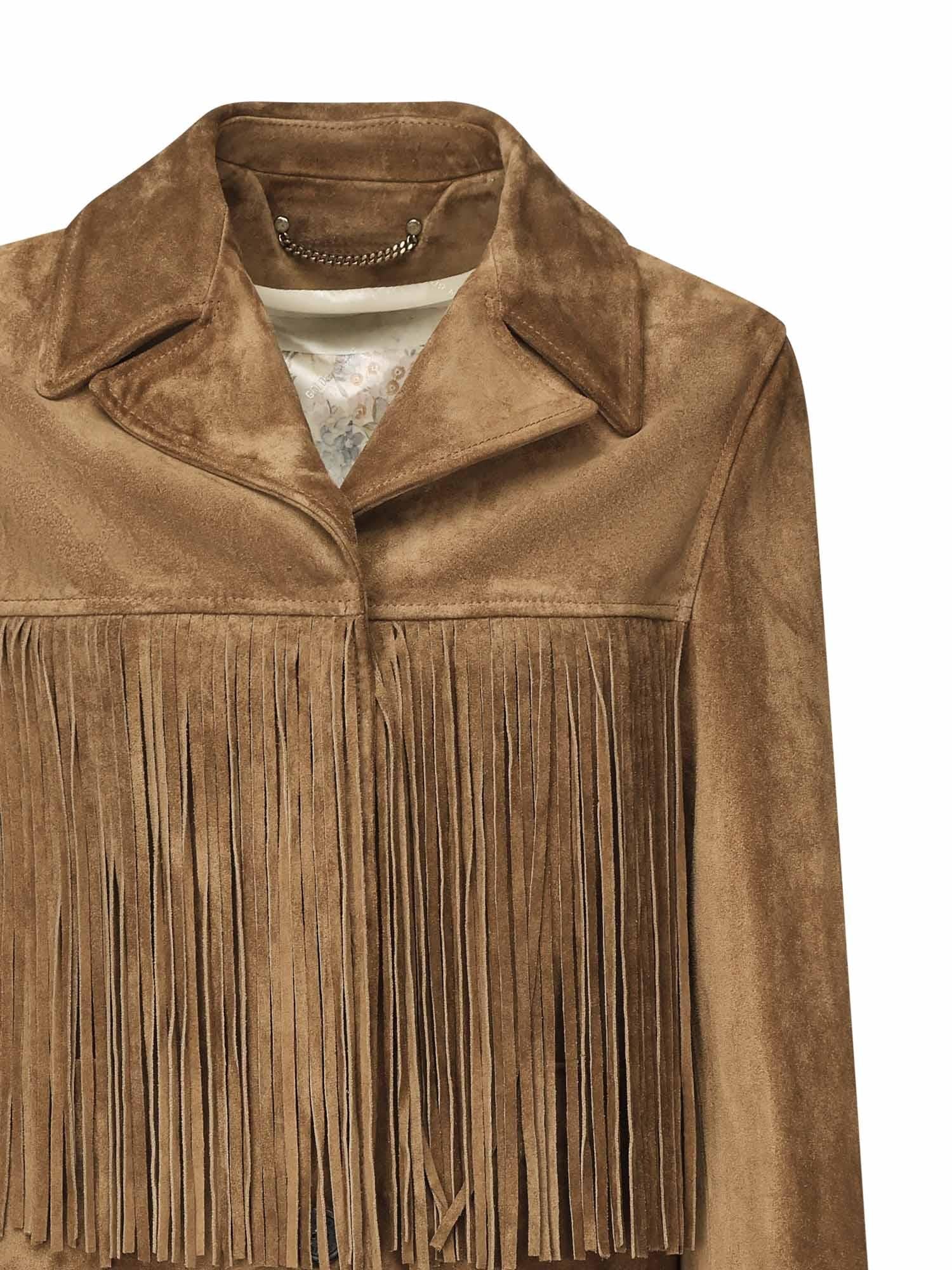 Giacca con frange in suede <BR/> GWP02368 P00216055678 GOLDEN GOOSE 