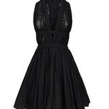 Mini dress in popeline traforato AA9R13456TL19 995 ALAIA 