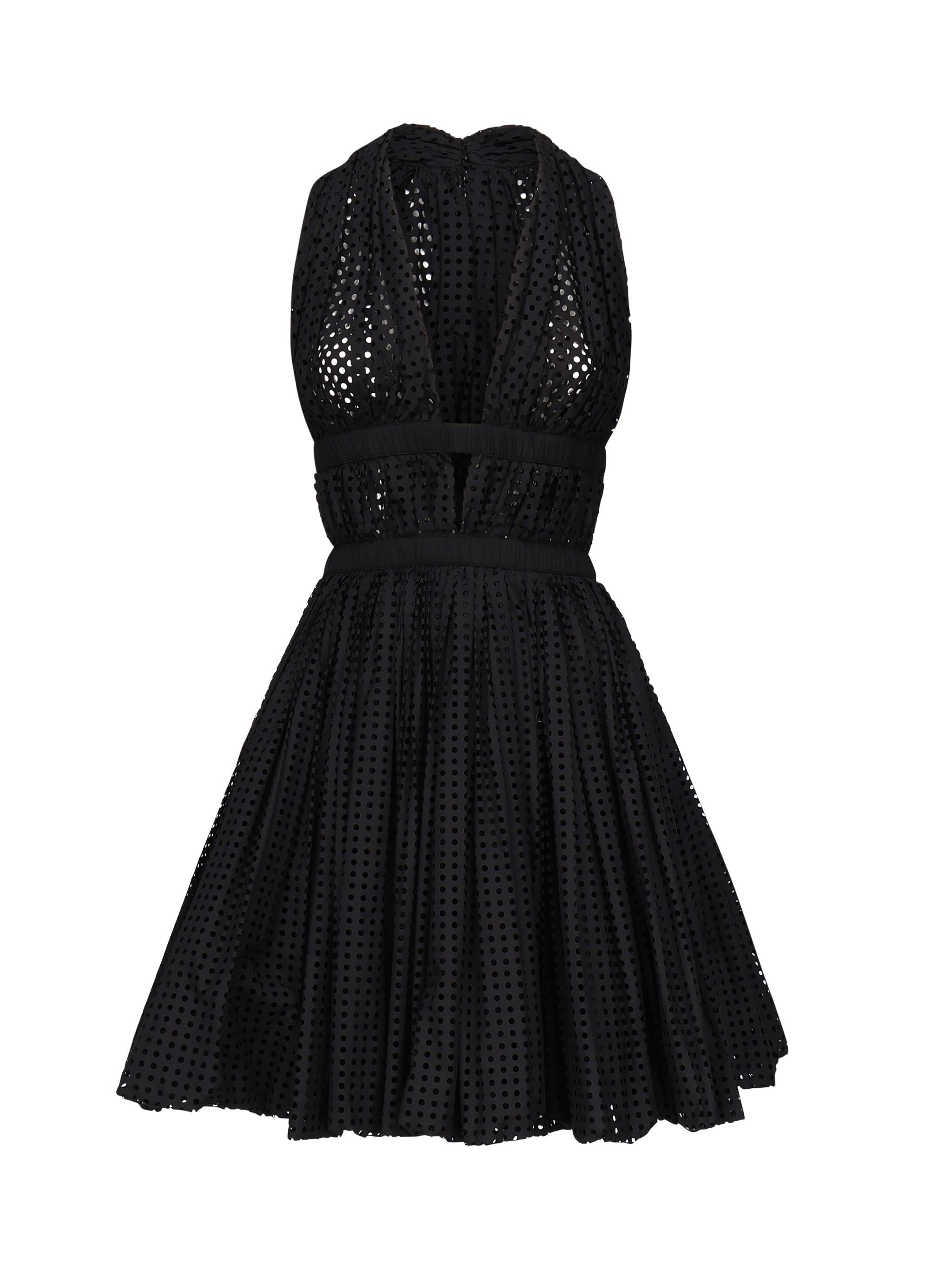 Mini dress in popeline traforato AA9R13456TL19 995 ALAIA 