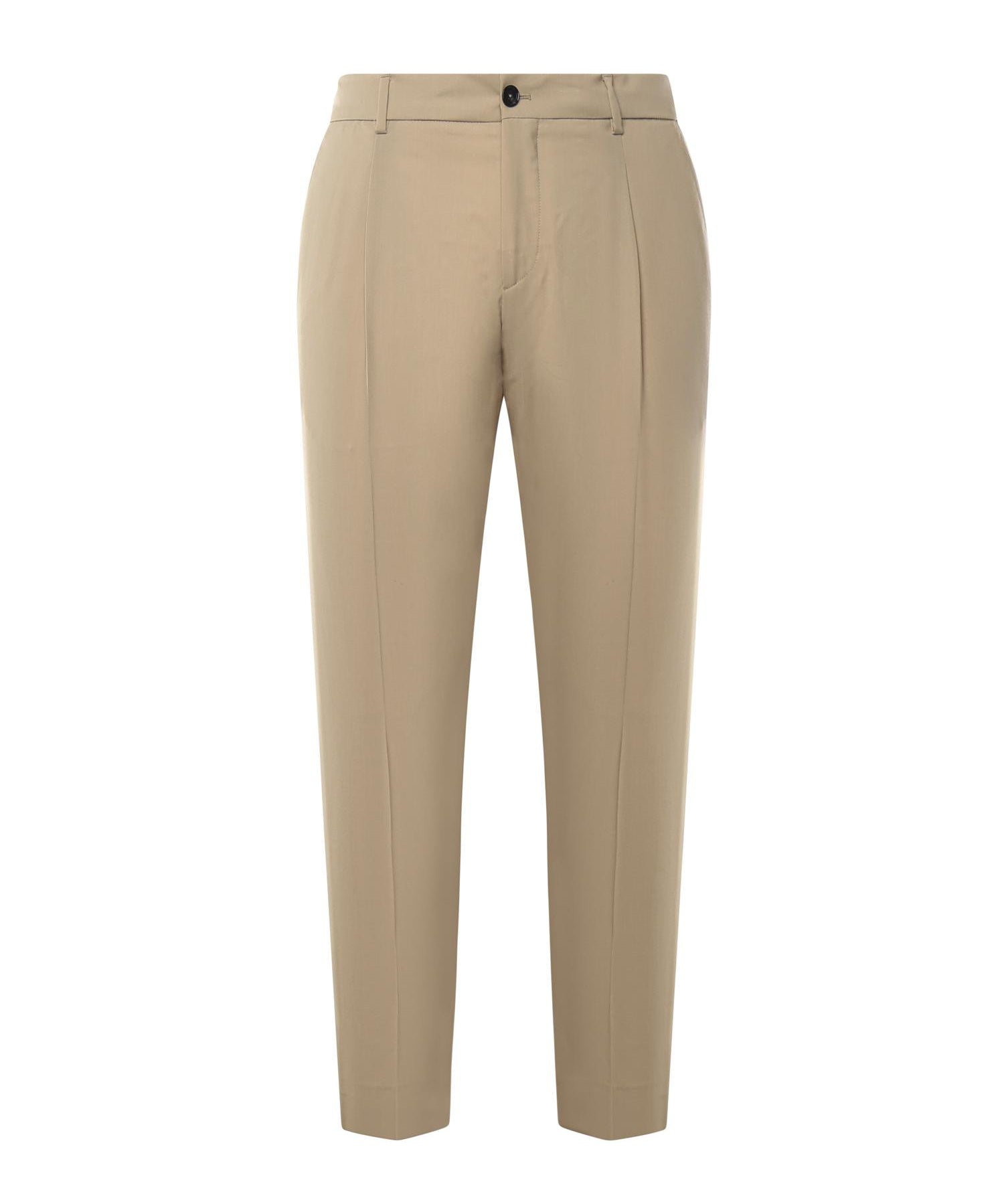Pantaloni in gabardine di misto lana<BR/> RICCARDO CC REGULAR MTBEIGE BE ABLE 