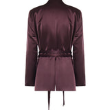 Giacca in satin con cintura 106589 A1Y5R57 PINKO 