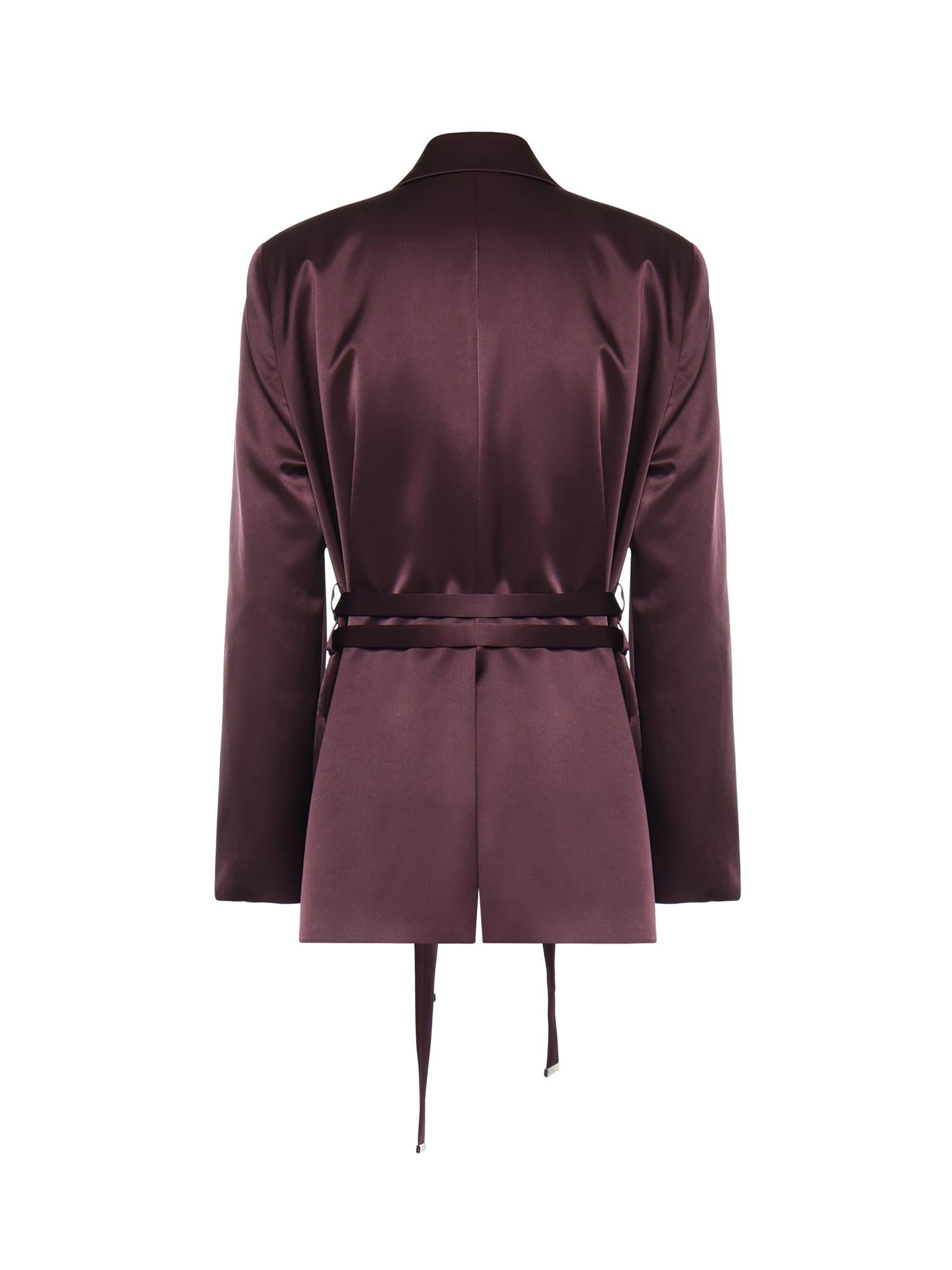 Giacca in satin con cintura 106589 A1Y5R57 PINKO 